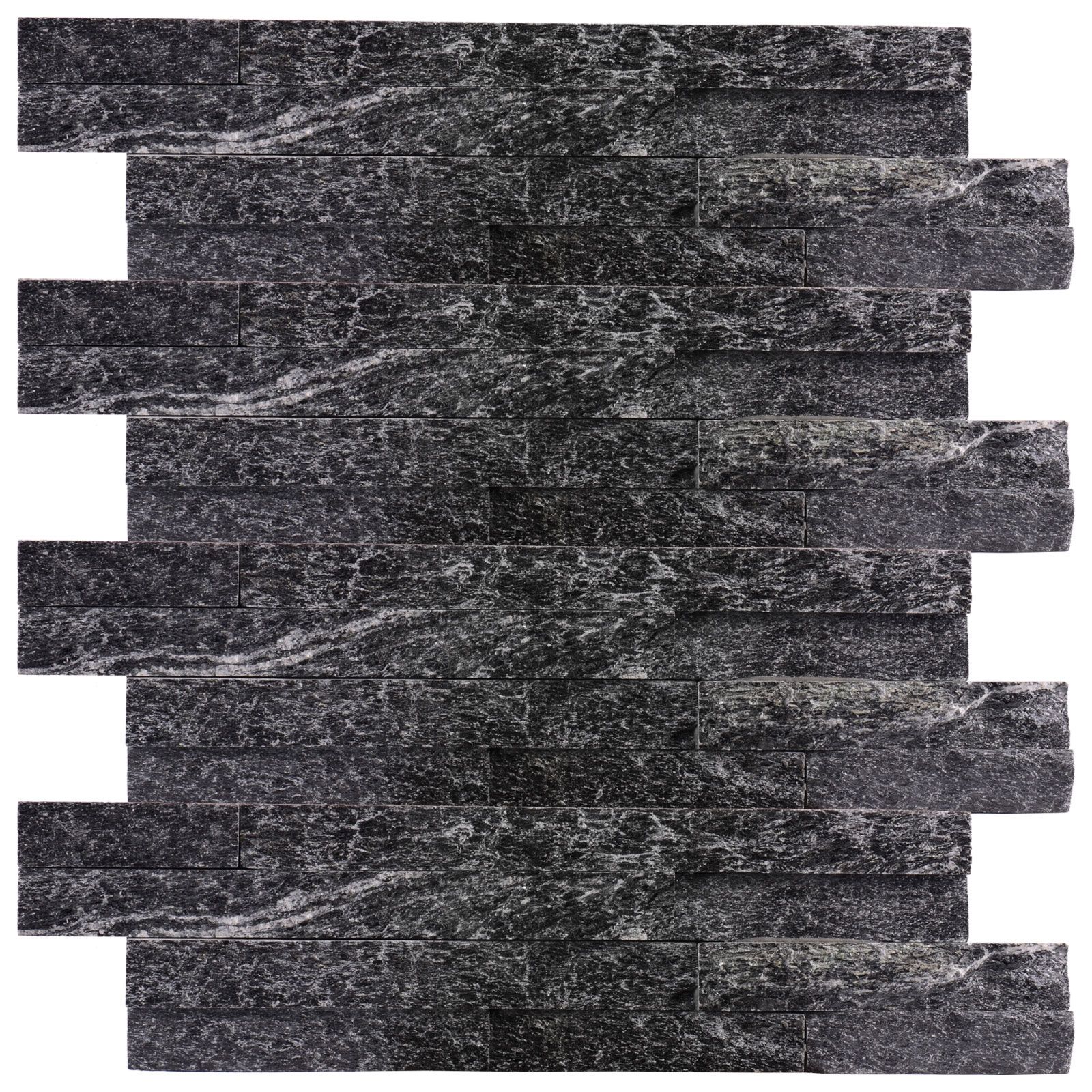 Panel ścienny Kwarcyt Stackstone Black 36x10x0,8-1,3 cm