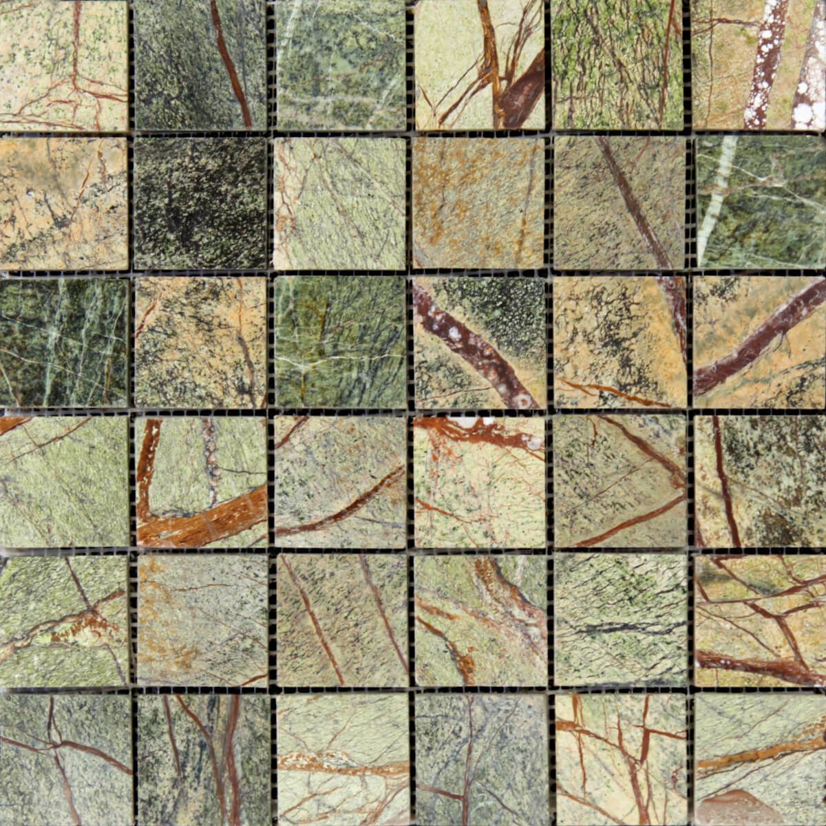 Mozaika marmurowa Rain Forest Green 30x30x1 cm