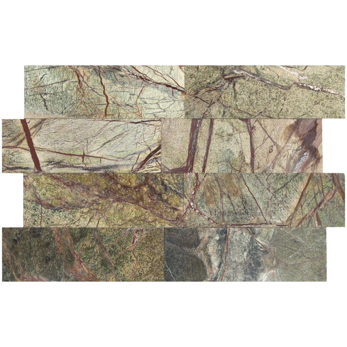 Płytki Marmurowe Rain Forest Green 10x30x1 cm (24,39 m2)