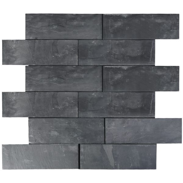 Płytki Łupek Black Slate naturalny 10x30x0,8-1,3 cm