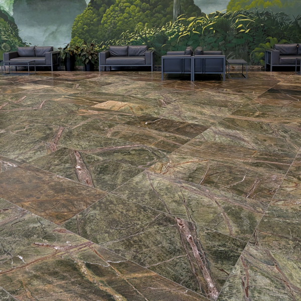 Płytki Marmur Rain Forest Green szczotkowany 30,5x61x1,2 cm