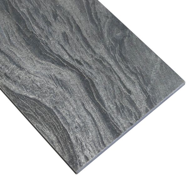 Stopień kwarcyt Silver Grey leather 150x33x2 cm