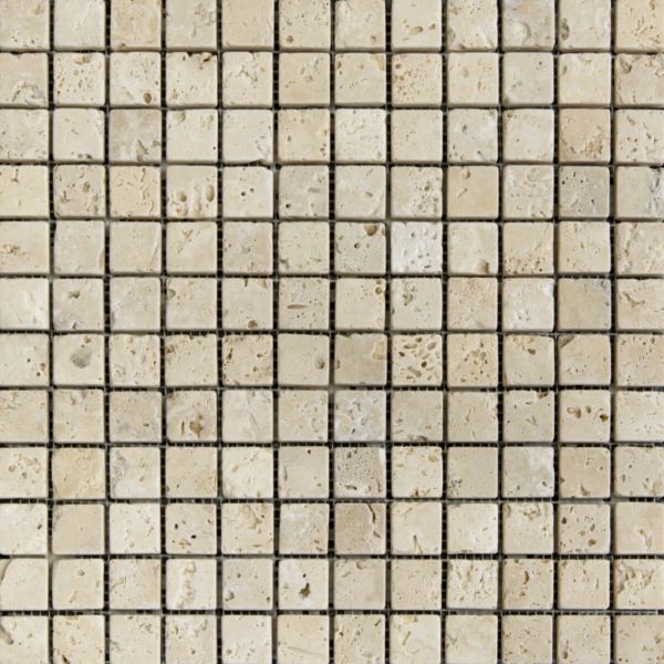 Mozaika trawertynowa Light bębnowana 30,5x30,5x1 cm