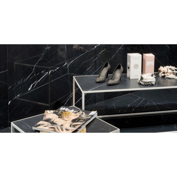 Spieki kwarcowe Dark Marquina polerowany 300x150x0,6 cm (1 szt. - 4,5 m2)