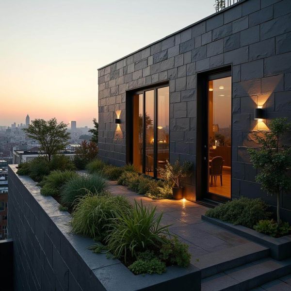 Płytki Łupek Black Slate naturalny 80x40x1,2 cm