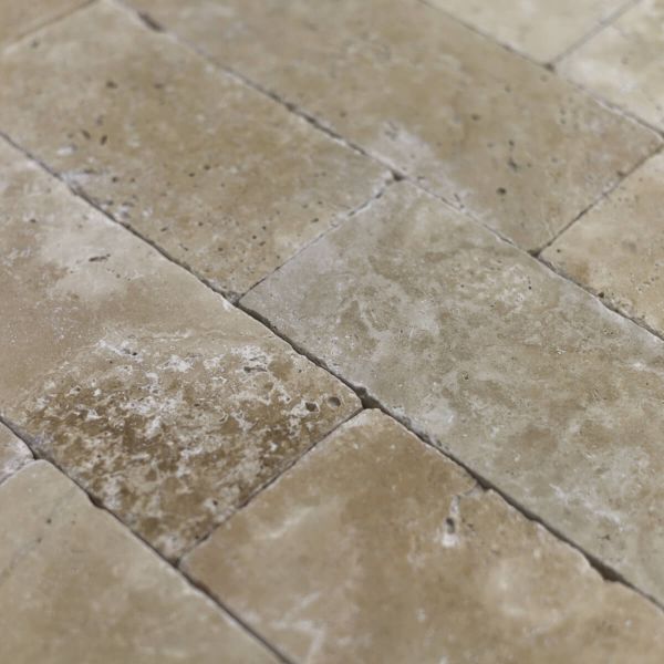 Płytki Trawertyn Light bębnowany 30,5x10x3 cm