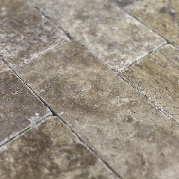 Płytki Trawertyn Silver Ash bębnowany 30,5x10x3 cm