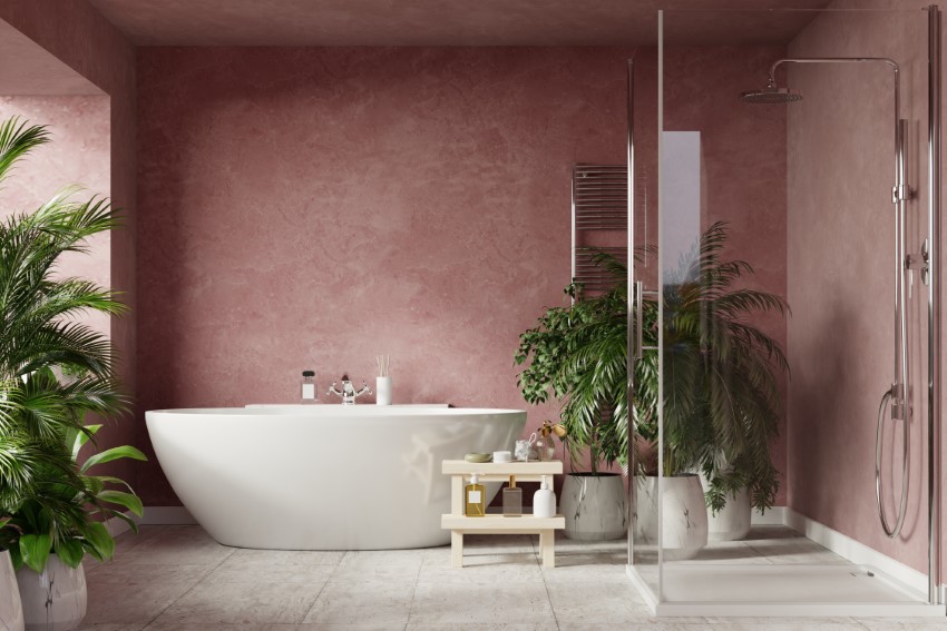 Różowe ściany w stylowych wnętrzach – z czym łączyć różowe płytki ścienne w łazience?