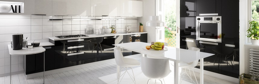 Modna kuchnia w białych płytkach