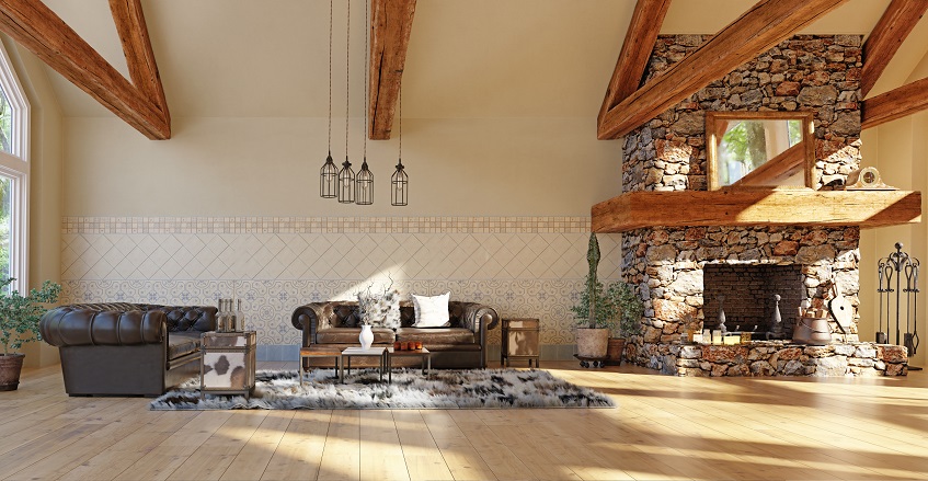 kamień nad kominkiem